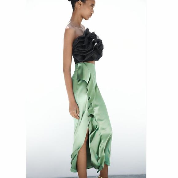 ZARA High-Waisted Midi Skirt NWT - Picture 14 of 16